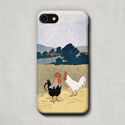 スマホケース / エドワード ペンフィールド「野原の2羽の 雄鶏」 iPhone 全機種対応 鶏 ポップ アート レトロ 3枚目の画像