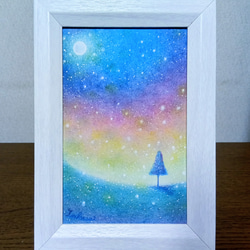 内灘砂丘・夕焼け（パステル画・マット紙付き）額縁：大衣 絵画