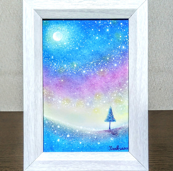 パステルアート 3色による星空のカーテン パステル画原画 絵画