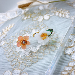 硝子の椿  イヤーカフ つばき フラワー 日本の花シリーズ 347 10枚目の画像