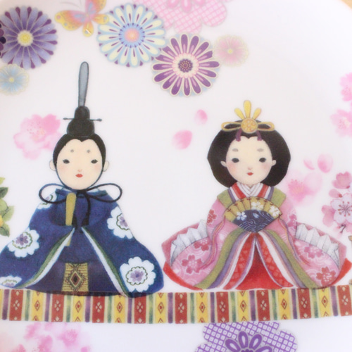 ひなまつり☆おすまし顔のお雛様の19㎝プレート【新作2024