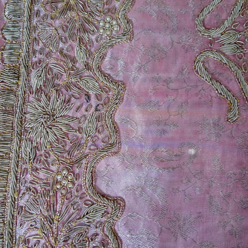 インド製ロイヤルファミリー 結婚式 パーティー 刺繍 ショール ピンク  