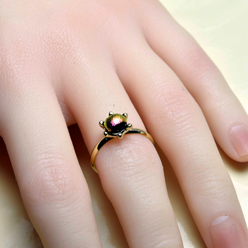 虹のガラスの指輪 ハンドメイド リング （10526-G1） ガラス工芸家の