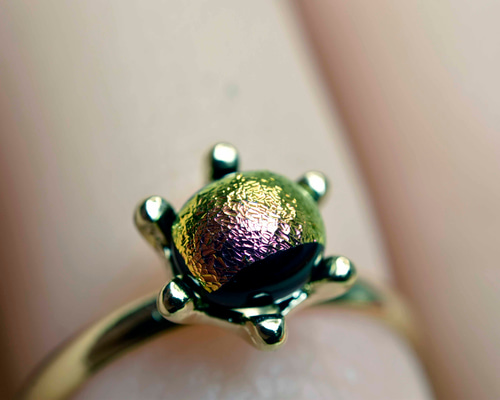 虹のガラスの指輪 ハンドメイド リング （10526-G1） ガラス工芸家の