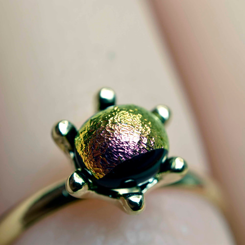 虹のガラスの指輪 ハンドメイド リング （10526-G1） ガラス工芸家の