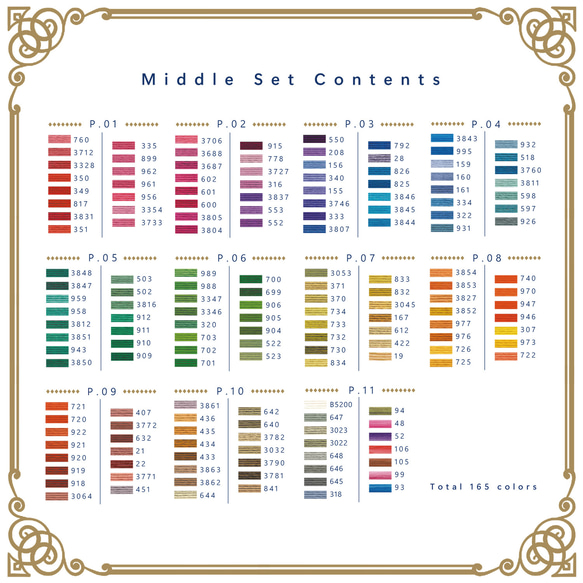 新入荷！お洒落なバインダーに入った刺しゅう糸！『DMC社　25番糸　スペシャル3種セット』～全色500色セット～ 計165色各1本