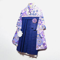 着物のお祝い袋500 ご祝儀袋　うす紫　桜 3枚目の画像