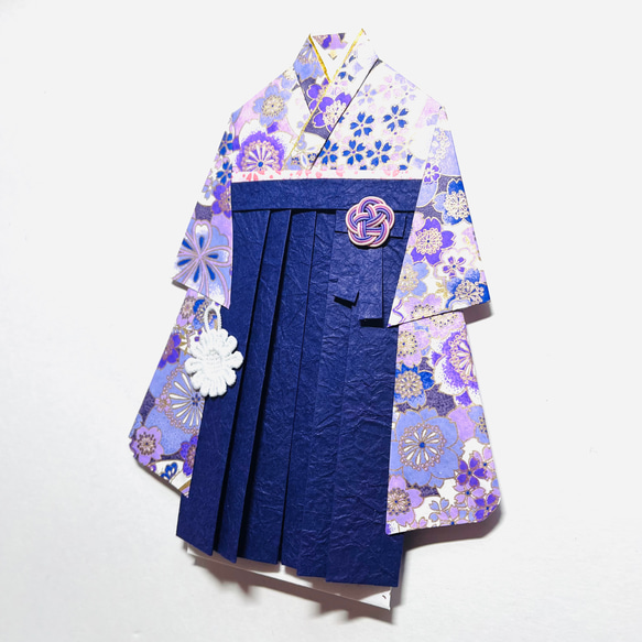 着物のお祝い袋500 ご祝儀袋　うす紫　桜 3枚目の画像