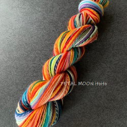 手紡ぎ糸　ナバホ撚り オレンジmix 2枚目の画像