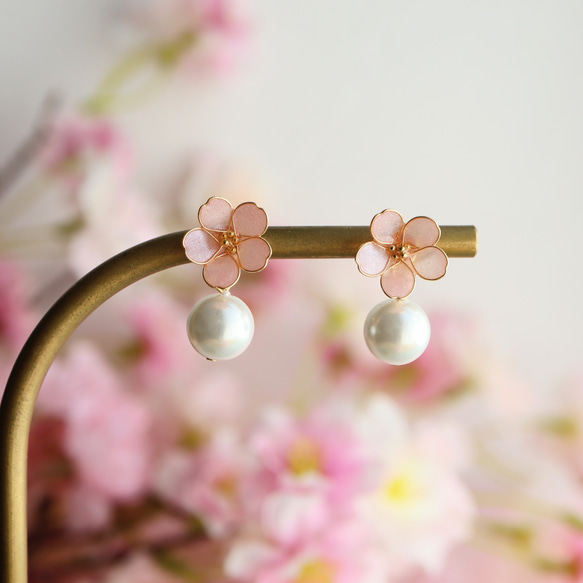 [発送2日内]桜の花束ブローチ[ホワイト/ピンク] 10枚目の画像