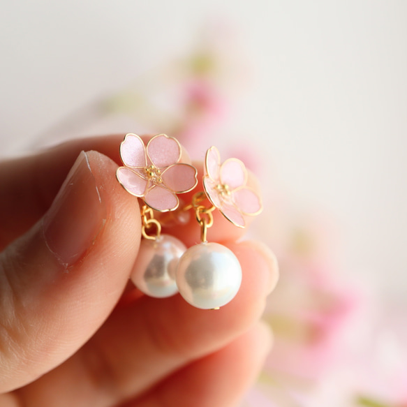 [発送2日内]桜の花束ブローチ[ホワイト/ピンク] 9枚目の画像