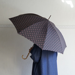 竹の傘 レトロフラワー　ブラウン 晴雨兼用 長傘 ALCEDO 161034 日傘 雨傘 10枚目の画像