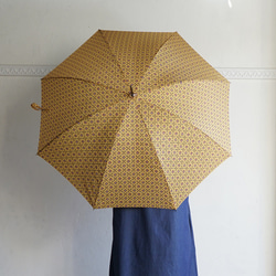 竹の傘 レトロフラワー　イエロー　 晴雨兼用 長傘 ALCEDO 161032 日傘 雨傘 9枚目の画像