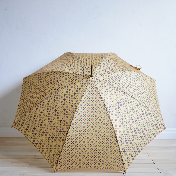 竹傘復古花黃色長傘晴雨兩用 ALCEDO 161032 遮陽傘傘 第13張的照片