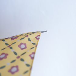 竹の傘 レトロフラワー　イエロー　 晴雨兼用 長傘 ALCEDO 161032 日傘 雨傘 14枚目の画像