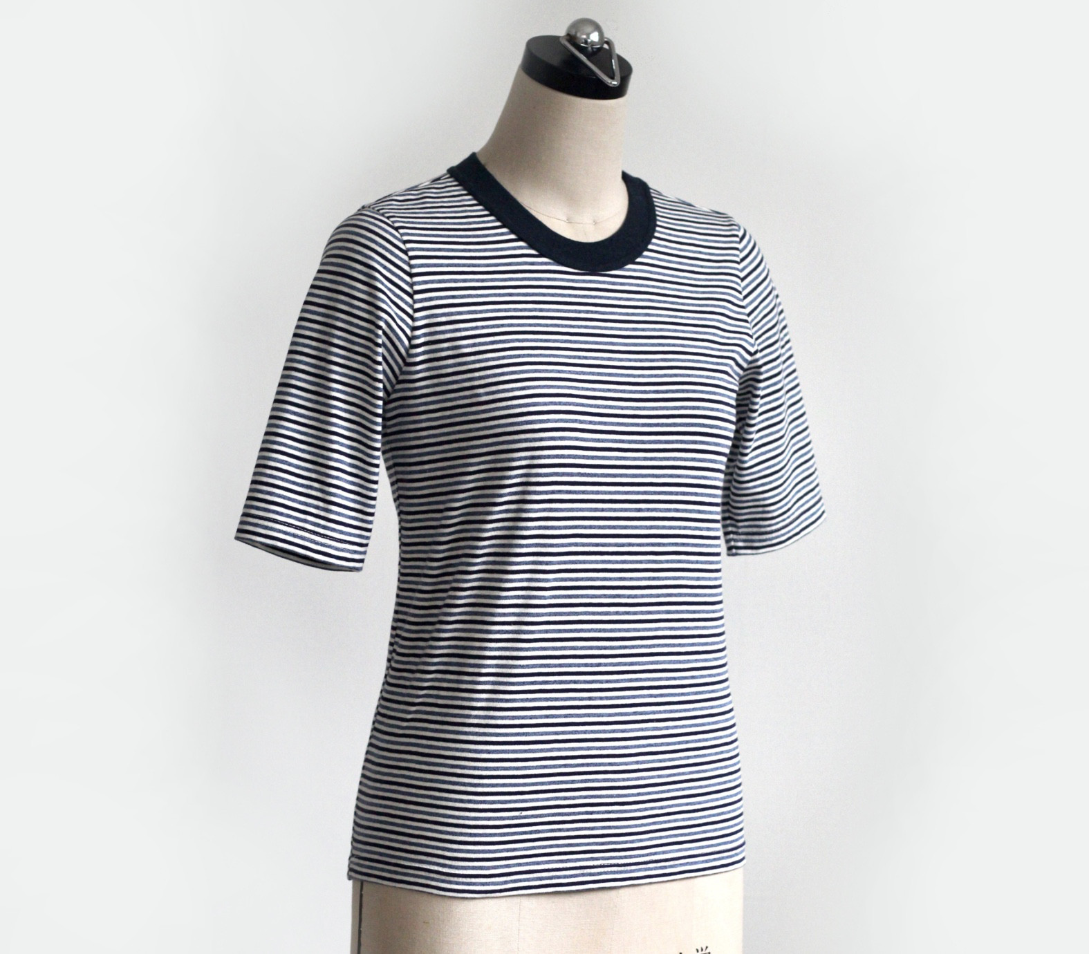 形にこだわった 大人の4分袖Tシャツ マルチボーダー【サイズ展開有】