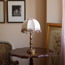シルクのテーブルランプ用ランプシェード / トロカデロ / エクリュ 2枚目の画像
