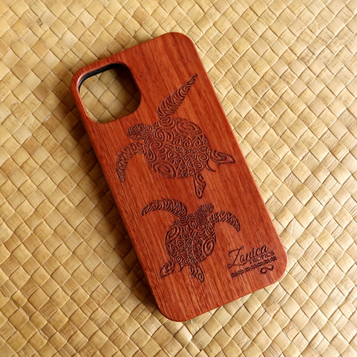 iPhone 【SURFACE】梨&桜ウッドケース 納期長め 木製 ウミガメ ハワイ