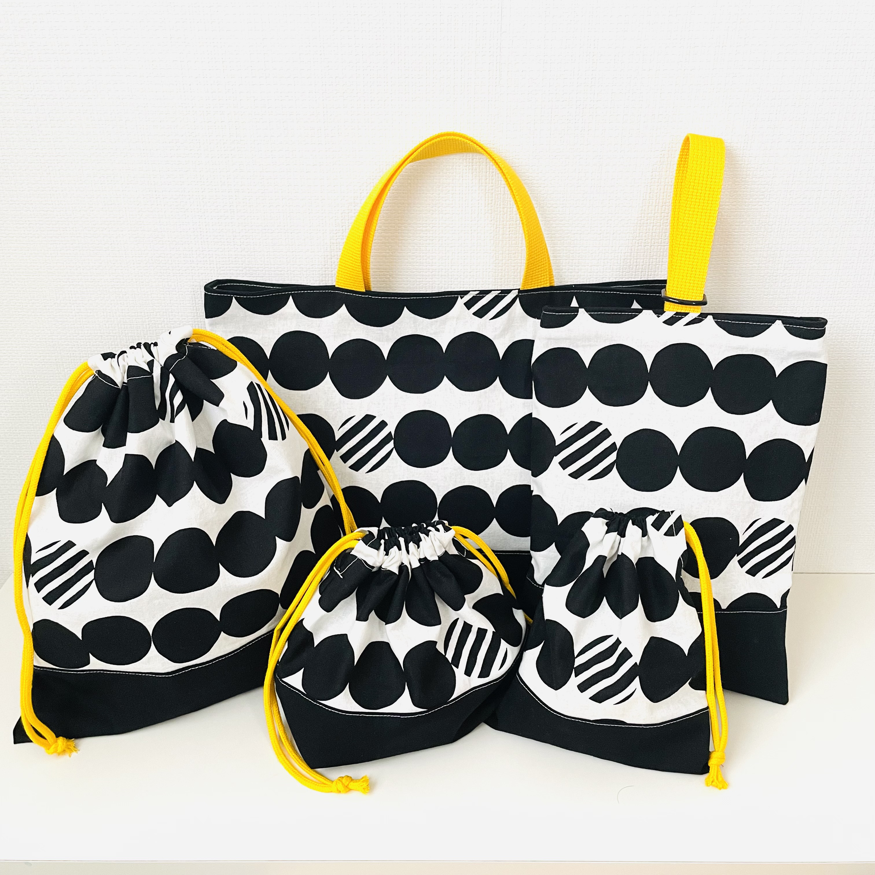 【即納可能】北欧風ドット柄のデザインがかわいい入園入学グッズ5点セット