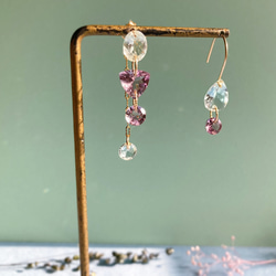 Prana gem drops ✴︎滴る宝石のしずく✴︎ローズアメジスト✴︎スイスブルートパーズ✴︎アクアマリン 3枚目の画像