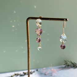 Prana gem drops ✴︎滴る宝石のしずく✴︎ローズアメジスト✴︎スイスブルートパーズ✴︎アクアマリン 8枚目の画像