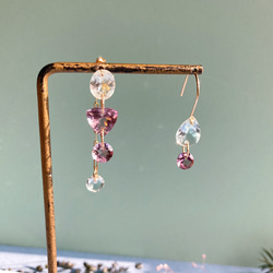 Prana gem drops ✴︎滴る宝石のしずく✴︎ローズアメジスト✴︎スイスブルートパーズ✴︎アクアマリン 2枚目の画像