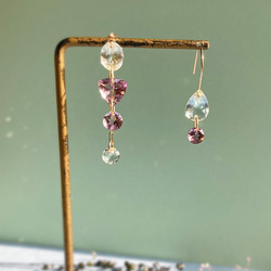 Prana gem drops ✴︎滴る宝石のしずく✴︎ローズアメジスト✴︎スイスブルートパーズ✴︎アクアマリン 9枚目の画像