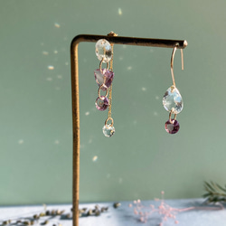 Prana gem drops ✴︎滴る宝石のしずく✴︎ローズアメジスト✴︎スイスブルートパーズ✴︎アクアマリン 10枚目の画像