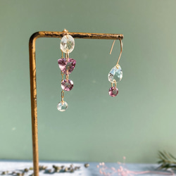 Prana gem drops ✴︎滴る宝石のしずく✴︎ローズアメジスト✴︎スイスブルートパーズ✴︎アクアマリン 7枚目の画像