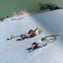 Prana gem drops ✴︎滴る宝石のしずく✴︎ローズアメジスト✴︎スイスブルートパーズ✴︎アクアマリン 13枚目の画像