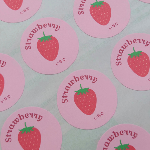 オリジナルフレバーシール「Strawberry・いちご」12枚#156