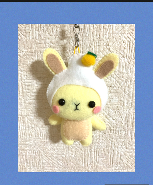 フェルト マスコット お餅なうさぎちゃん ぬいぐるみ ringoremon フェルト マスコット お餅なうさぎちゃん ぬいぐるみ ringoremon