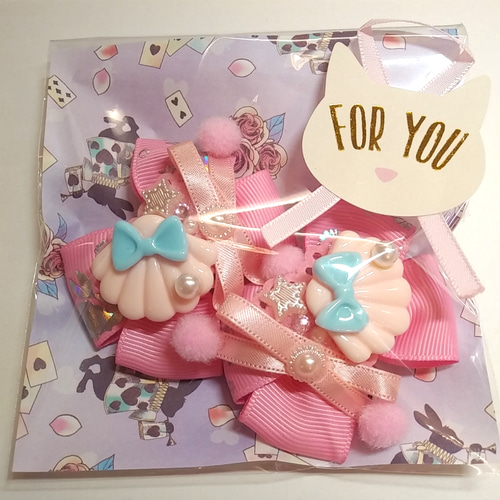 ピンク系オーロラリボン ラウンドレジンヘアゴム ピンク系オーロラリボン ラウンドレジンヘアゴム ピンク系オーロラ