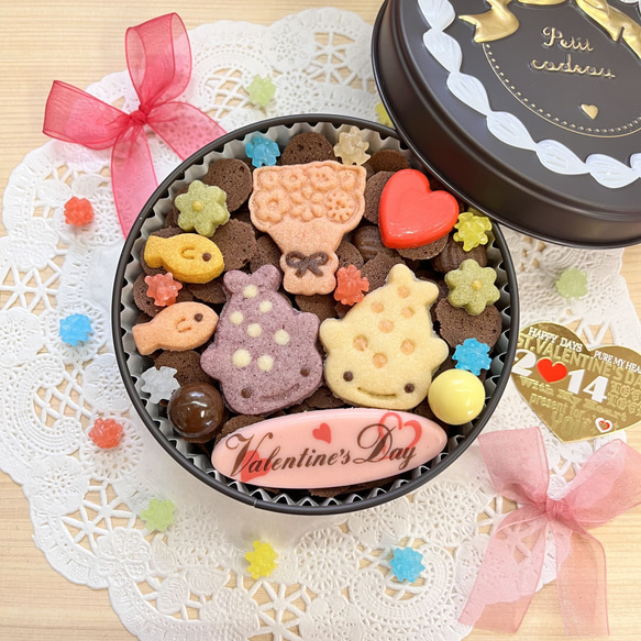 バレンタイン クッキー&チョコ缶(じんべいざめ) クッキー バレンタイン クッキー&チョコ缶(じんべいざめ) クッキー