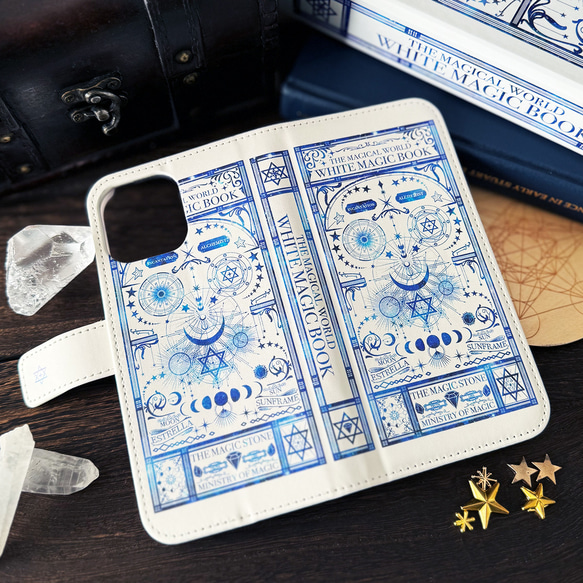 架空の魔導書"白魔法と錬金術の本" 手帳型 スマホケース iPhoneケース 全機種対応 2枚目の画像
