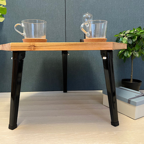 送料無料】 ローテーブル 6角 60cm 杉 折りたたみ脚 ダイニング  