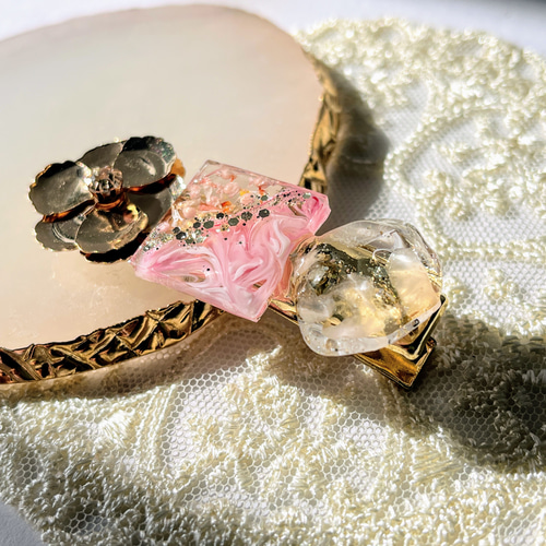 春色 バレッタ ★ ドライフラワー レジン ヘアクリップ ヘアピン 春色 バレッタ ☆ ドライフラワー レジン ヘアクリップ ヘアピン