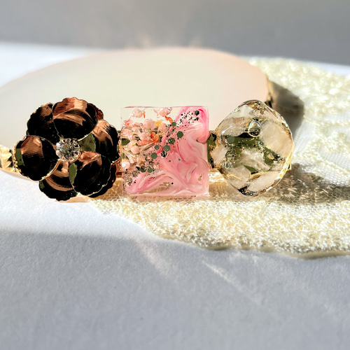 春色 バレッタ ★ ドライフラワー レジン ヘアクリップ ヘアピン 春色 バレッタ ☆ ドライフラワー レジン ヘアクリップ ヘアピン
