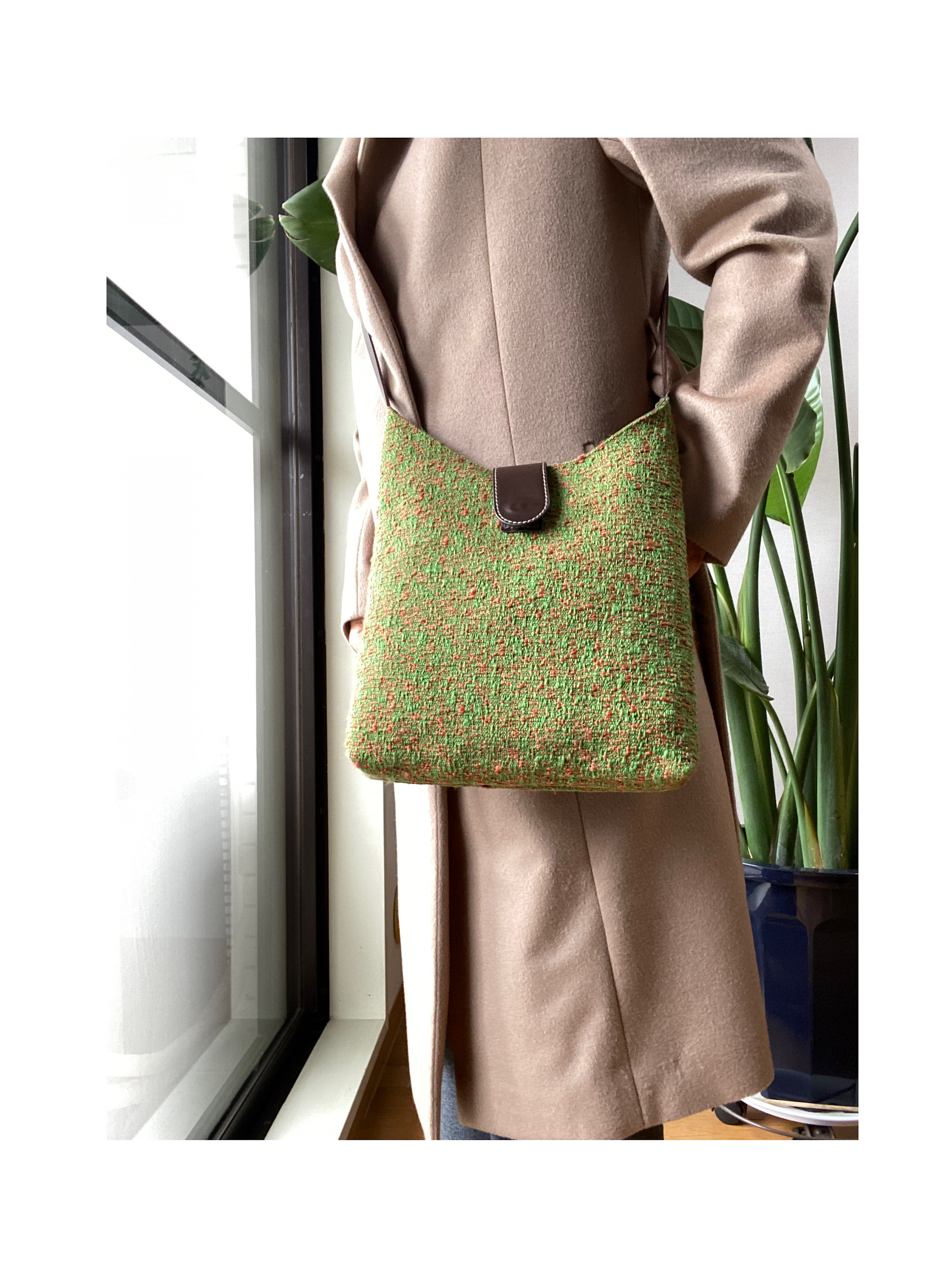 輸入ツィードスマホショルダーバッグ