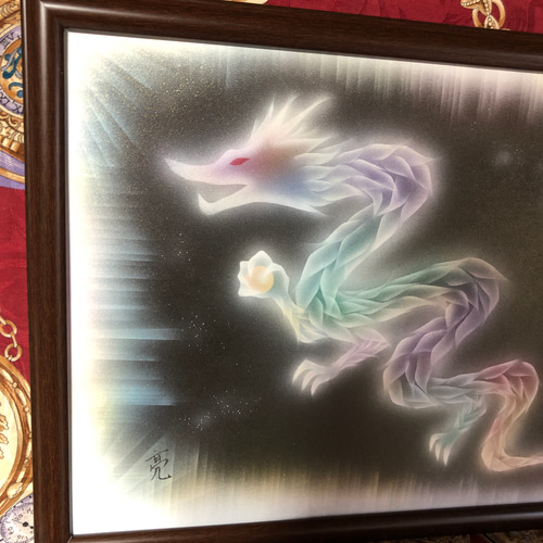 風水インテリア絵画】銀河虹龍 光龍ギャラクシーアート 高波動エナジー 