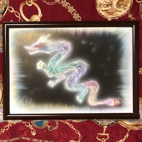 風水インテリア絵画】銀河虹龍 光龍ギャラクシーアート 高波動エナジー 