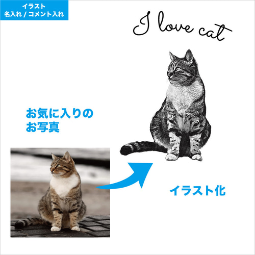 猫 写真 イラストに！ スウェット【名入れ】オリジナル ねこ ネコ