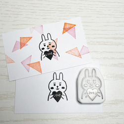 ハートうさぎさんの消しゴムはんこ LOVE #67 はんこ・スタンプ こぶた