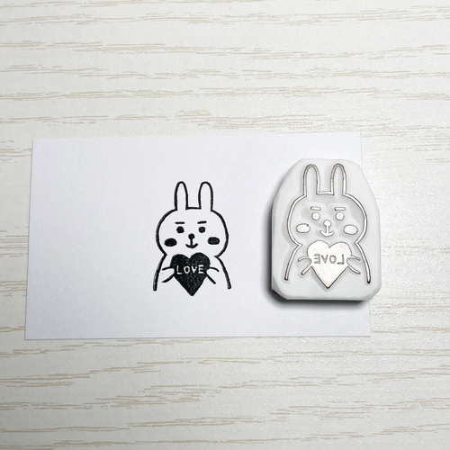 ハートうさぎさんの消しゴムはんこ LOVE #67 はんこ・スタンプ こぶた