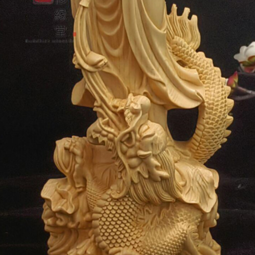 極上品 木彫り 仏像 御龍観音菩薩立像 柘植材 仏教工芸 精密彫刻 極上品 木彫り 仏像 御龍観音菩薩立像 柘植材 仏教工芸 精密彫刻