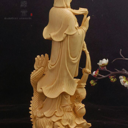 仏像 仏教美術 御龍観音菩薩様 木の雕刻品 木彫り仏像 職人手作り 仏像 仏教美術 御龍観音菩薩様 木の雕刻品 木彫り仏像 職人手作り