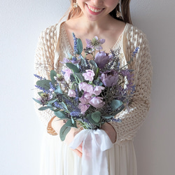 bouquet no.12 ラベンダー チューリップ スイトピー ユーカリ 3枚目の画像