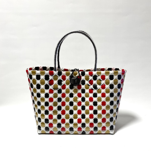 定価25万円 ミッソーニ 豪華チャーム付かごバッグ 特大 美品 特別セール➖即納可能➖☆プラかごバッグ☆レッドxゴールドx