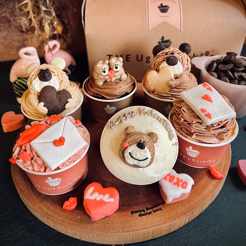 Valentine box / 6cup set box /カップケーキ/バレンタイン2024