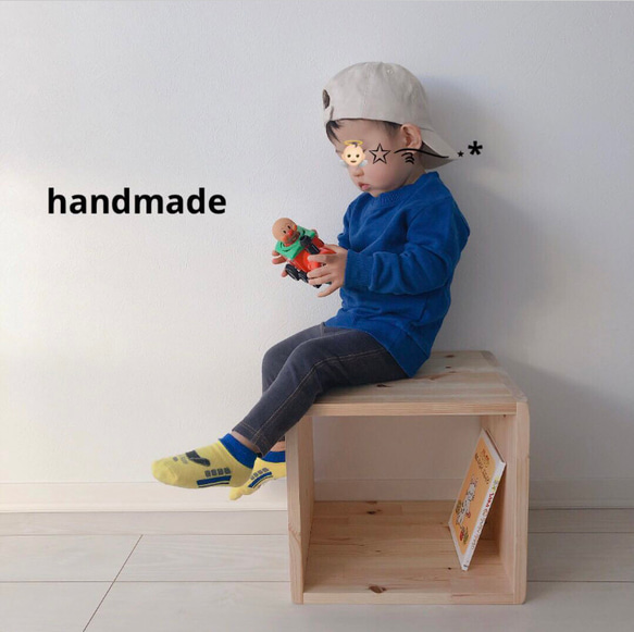 おみなえし様☆　木製オープンシェルフ 5段　トミカ　おもちゃ棚 ハンドメイド 木製 トミカ 収納棚 フリーボックス・小物入れ
